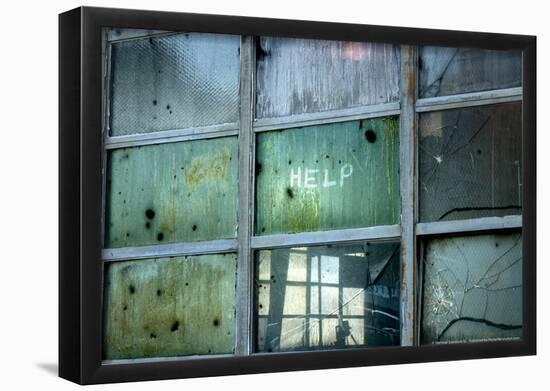 Help Written on Broken Windows-null-Framed Poster