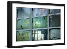 Help Written on Broken Windows-null-Framed Photo