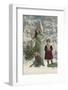 Helpful Angel Accompanies Two Children into the Woods to Help Them Choose Their Tree-null-Framed Photographic Print