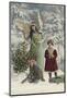 Helpful Angel Accompanies Two Children into the Woods to Help Them Choose Their Tree-null-Mounted Photographic Print