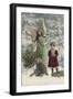 Helpful Angel Accompanies Two Children into the Woods to Help Them Choose Their Tree-null-Framed Photographic Print