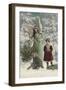 Helpful Angel Accompanies Two Children into the Woods to Help Them Choose Their Tree-null-Framed Premium Photographic Print