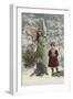 Helpful Angel Accompanies Two Children into the Woods to Help Them Choose Their Tree-null-Framed Premium Photographic Print