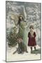 Helpful Angel Accompanies Two Children into the Woods to Help Them Choose Their Tree-null-Mounted Premium Photographic Print