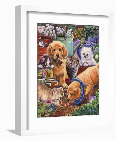 Helpful Garden Paws-Jenny Newland-Framed Giclee Print