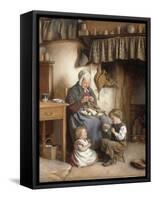 Helping Grannie, 1878-Joseph Clark-Framed Stretched Canvas