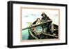 Helping Hand Little Girl Dad Art Print Poster Boat-null-Framed Poster