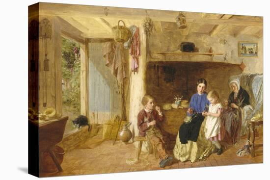 Helping Mother-G. W. Brownlow-Stretched Canvas