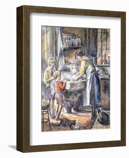 Helping with the Washing Up, 1975-Anthea Durose-Framed Giclee Print