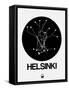 Helsinki Black Subway Map-NaxArt-Framed Stretched Canvas