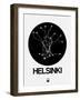 Helsinki Black Subway Map-NaxArt-Framed Art Print