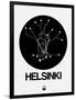 Helsinki Black Subway Map-NaxArt-Framed Art Print