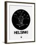 Helsinki Black Subway Map-NaxArt-Framed Art Print