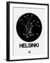 Helsinki Black Subway Map-NaxArt-Framed Art Print