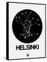 Helsinki Black Subway Map-NaxArt-Framed Stretched Canvas