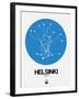 Helsinki Blue Subway Map-NaxArt-Framed Art Print