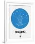 Helsinki Blue Subway Map-NaxArt-Framed Art Print