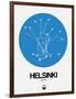 Helsinki Blue Subway Map-NaxArt-Framed Art Print