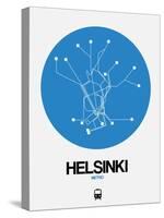 Helsinki Blue Subway Map-NaxArt-Stretched Canvas