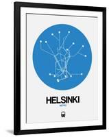 Helsinki Blue Subway Map-NaxArt-Framed Art Print