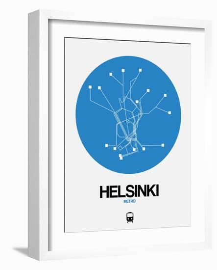 Helsinki Blue Subway Map-NaxArt-Framed Art Print