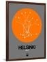 Helsinki Orange Subway Map-NaxArt-Framed Art Print