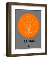 Helsinki Orange Subway Map-NaxArt-Framed Art Print