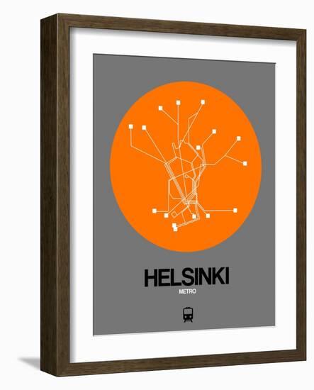 Helsinki Orange Subway Map-NaxArt-Framed Art Print