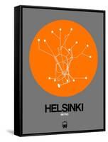 Helsinki Orange Subway Map-NaxArt-Framed Stretched Canvas