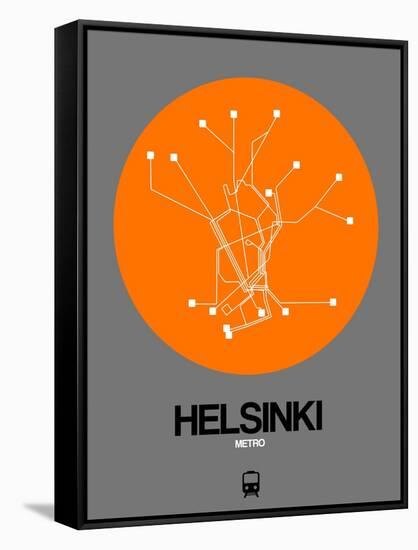 Helsinki Orange Subway Map-NaxArt-Framed Stretched Canvas