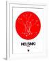 Helsinki Red Subway Map-NaxArt-Framed Art Print