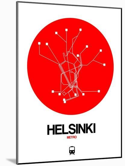 Helsinki Red Subway Map-NaxArt-Mounted Art Print
