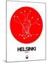 Helsinki Red Subway Map-NaxArt-Mounted Art Print