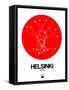 Helsinki Red Subway Map-NaxArt-Framed Stretched Canvas