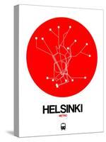 Helsinki Red Subway Map-NaxArt-Stretched Canvas