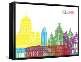 Helsinki Skyline Pop-paulrommer-Framed Stretched Canvas