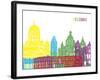 Helsinki Skyline Pop-paulrommer-Framed Art Print