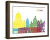 Helsinki Skyline Pop-paulrommer-Framed Art Print