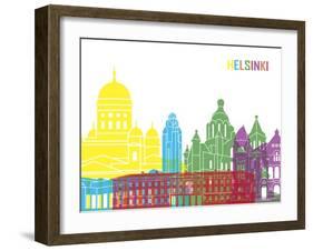 Helsinki Skyline Pop-paulrommer-Framed Art Print