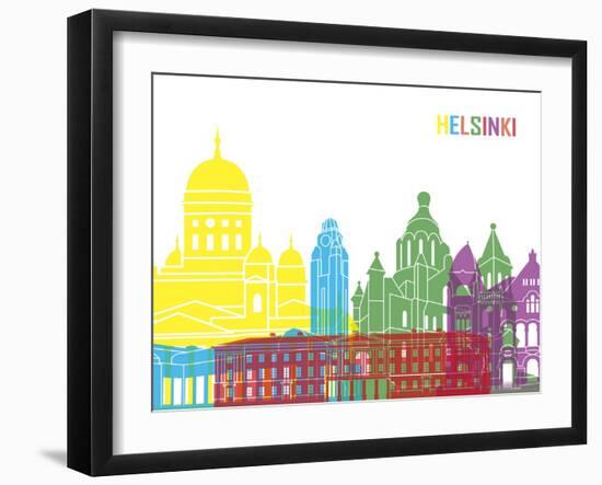 Helsinki Skyline Pop-paulrommer-Framed Art Print