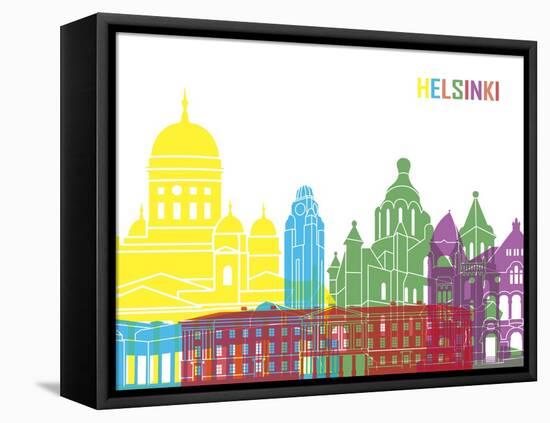 Helsinki Skyline Pop-paulrommer-Framed Stretched Canvas