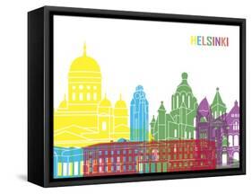 Helsinki Skyline Pop-paulrommer-Framed Stretched Canvas
