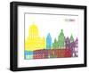 Helsinki Skyline Pop-paulrommer-Framed Art Print