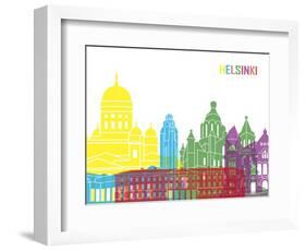 Helsinki Skyline Pop-paulrommer-Framed Art Print