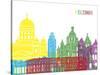 Helsinki Skyline Pop-paulrommer-Stretched Canvas