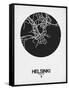 Helsinki Street Map Black on White-NaxArt-Framed Stretched Canvas