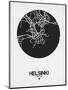 Helsinki Street Map Black on White-NaxArt-Mounted Art Print