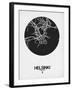 Helsinki Street Map Black on White-NaxArt-Framed Art Print