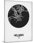 Helsinki Street Map Black on White-NaxArt-Mounted Art Print