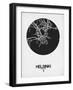 Helsinki Street Map Black on White-NaxArt-Framed Art Print